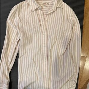 Faherty Blush and White Striped Shirt